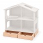 Preview: Holz-Schubladenset als Erweiterung für ein Puppenhaus mit zwei Schubladen unter dem Haus